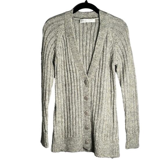 Trina Turk Gray Metallic Buttoned Cardigan Size Small - Picture 1 of 7